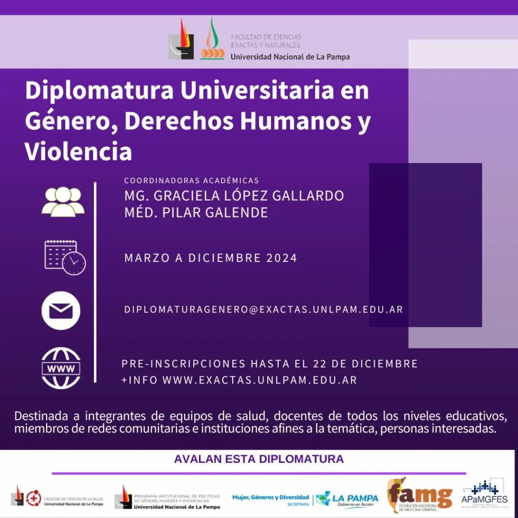 Diplomatura universitaria en Género, Derechos humanos y Violencia